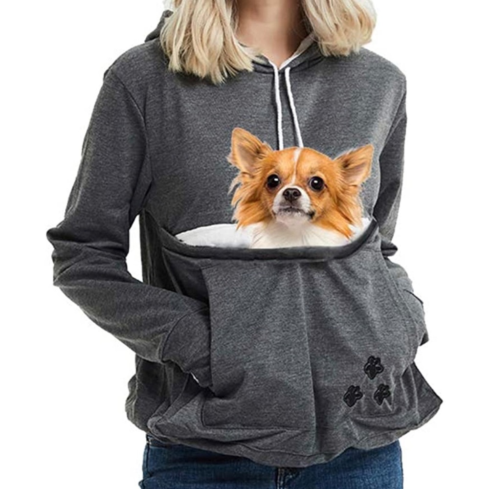 Unisex Pet Carrier Hoodie Pouch Holder Sweatshirt Shirt Top. Size Large